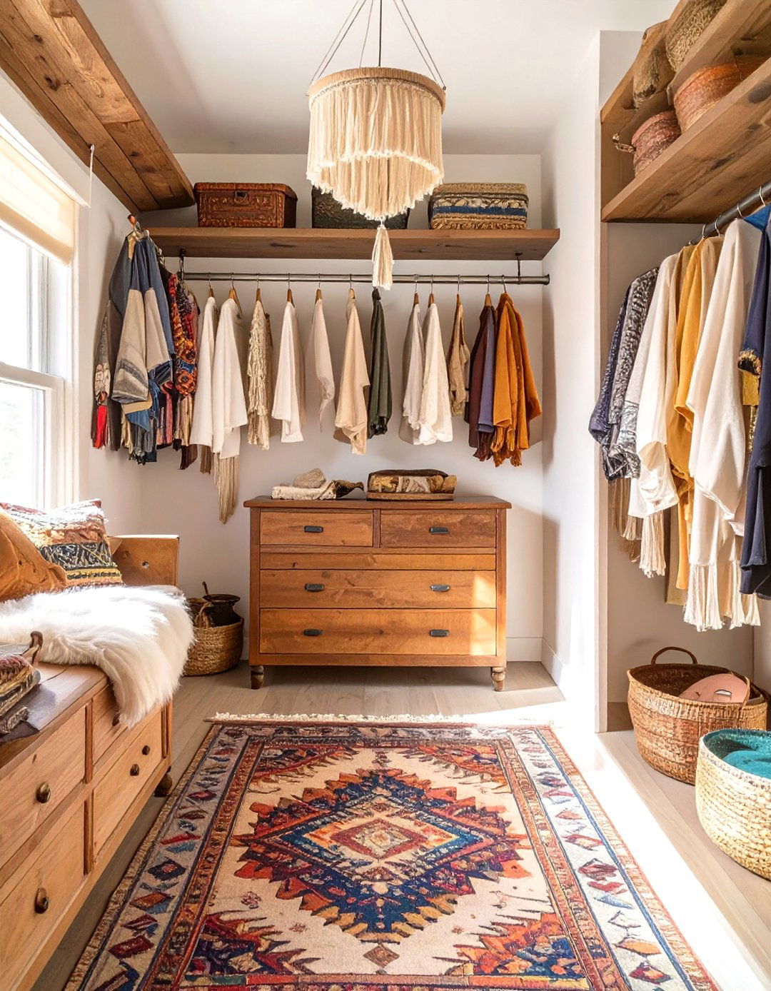The Eclectic Bohemian Closet Nook - 30 master bedroom closet ideas