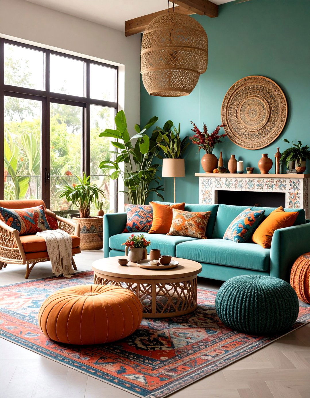 The Eclectic Bohemian Fireplace Setting - 30 living room with fireplace ideas