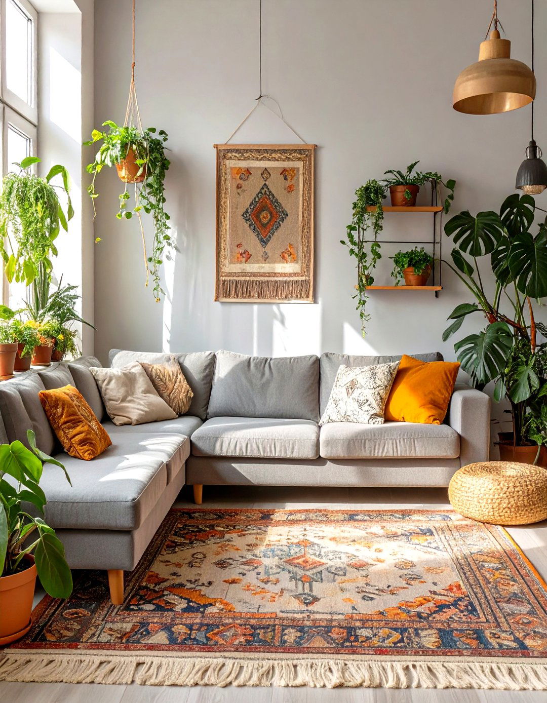 The Eclectic Bohemian Grey Living Room - 30 cosy grey living room ideas