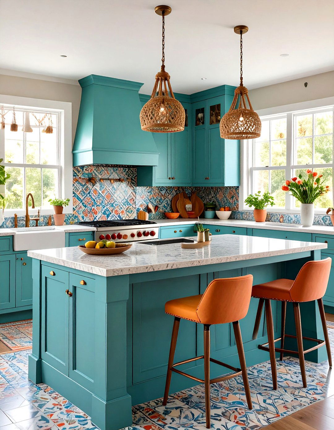 The Eclectic Bohemian Kitchen Island - 30 kitchen islands ideas
