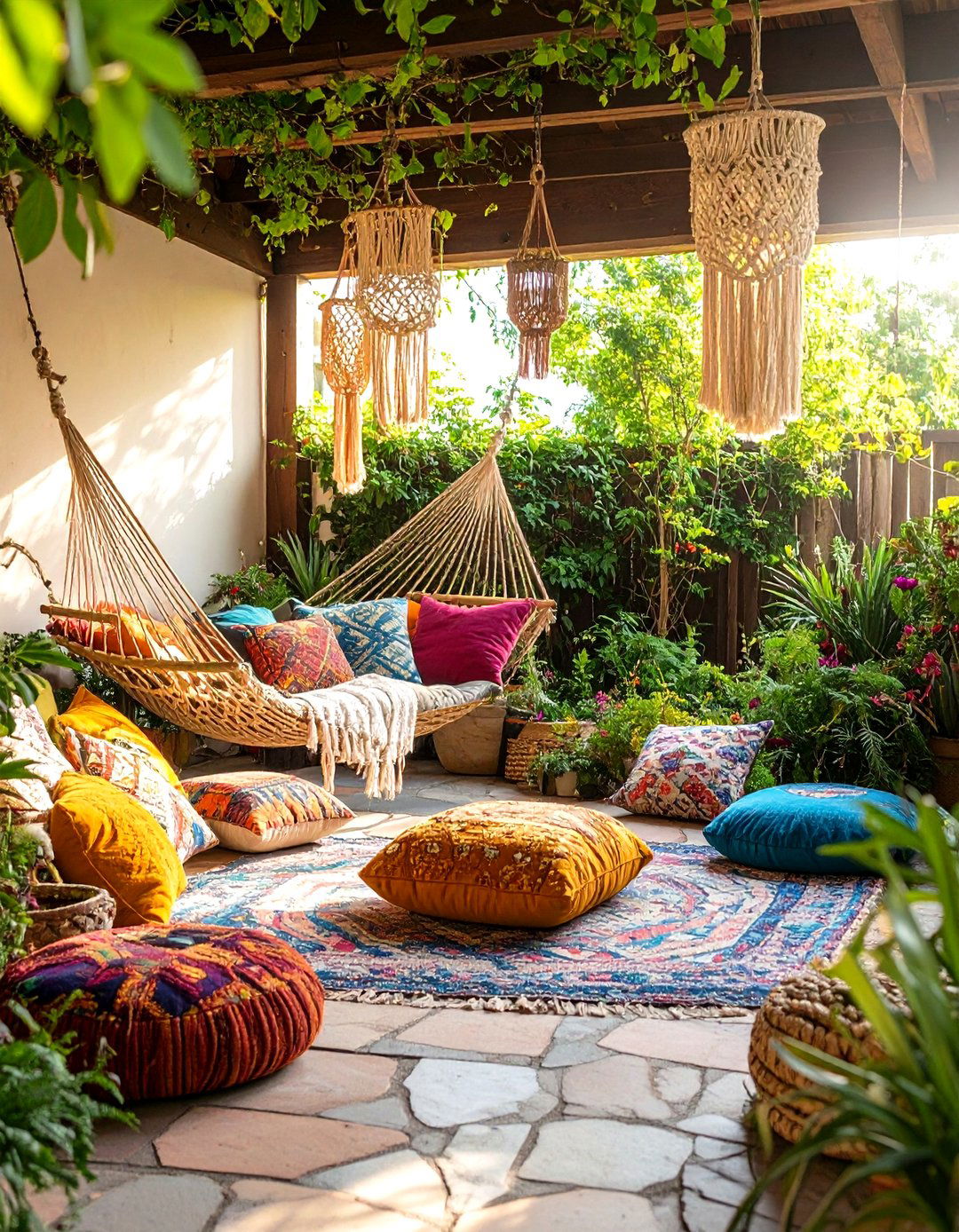 The Eclectic Bohemian Patio - 30 flagstone patio ideas