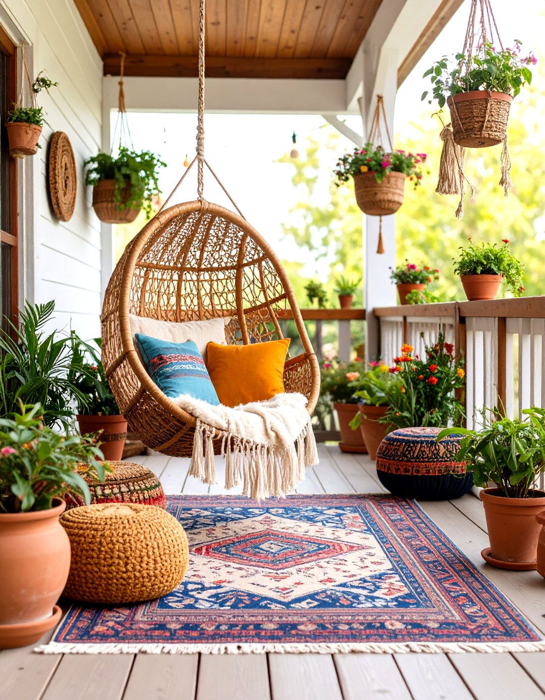 The Eclectic Bohemian Porch Deck - 30 front porch deck ideas