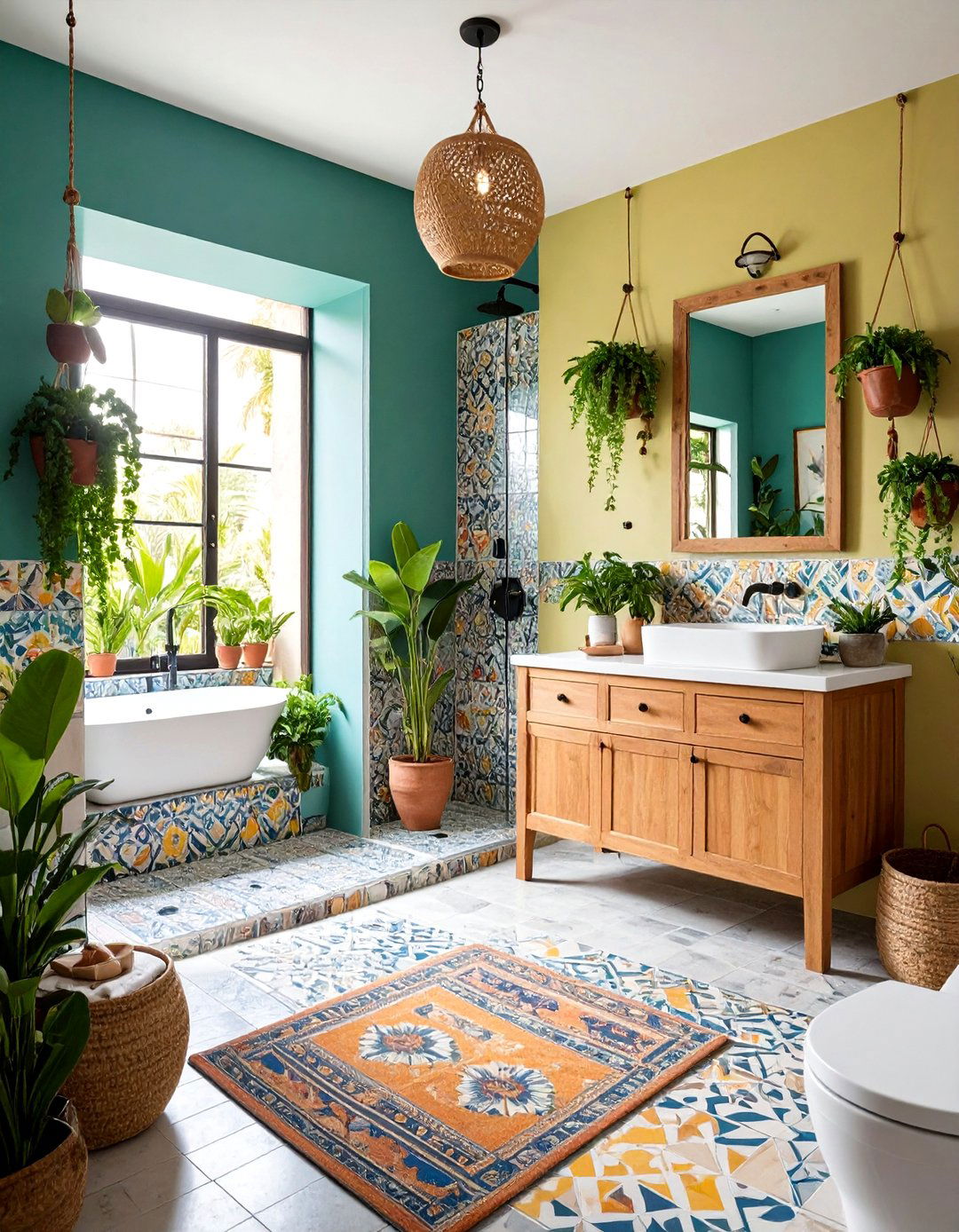 The Eclectic Bohemian Shower Room - 30 limited space tiny shower room designs