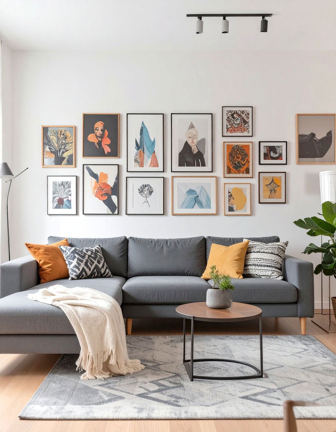 The Eclectic Collector Living Room - 30 dark grey couch living room ideas