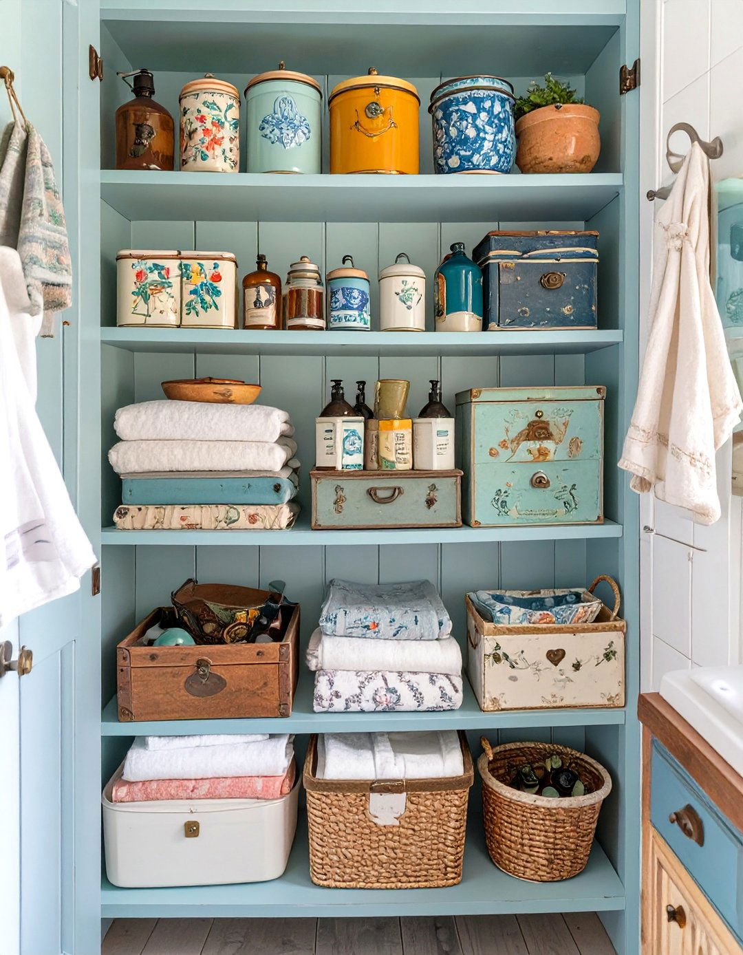 The Eclectic Collectors Closet - 30 bathroom linen closet ideas