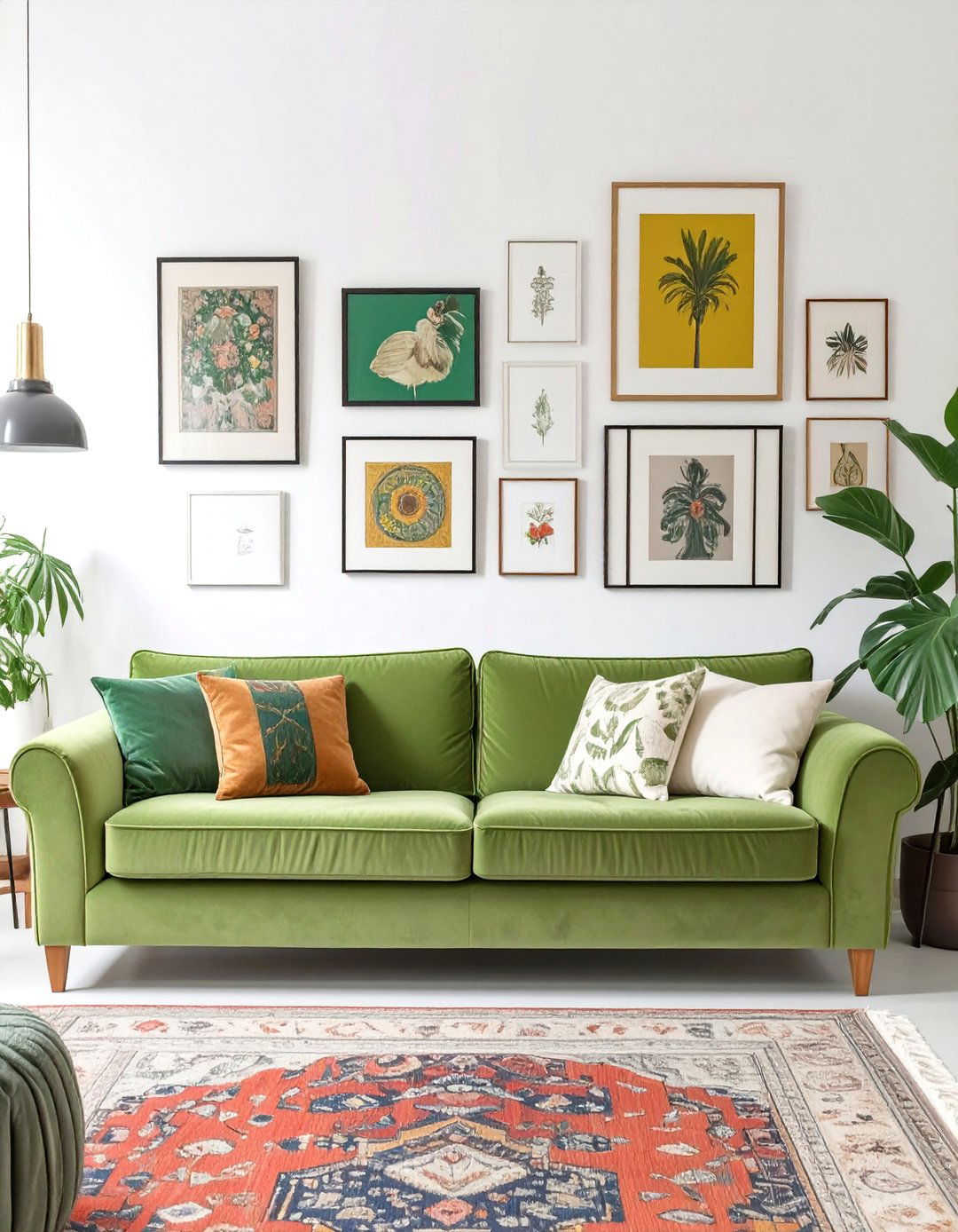 The Eclectic Collectors Living Room - 30 olive green sofa living room ideas