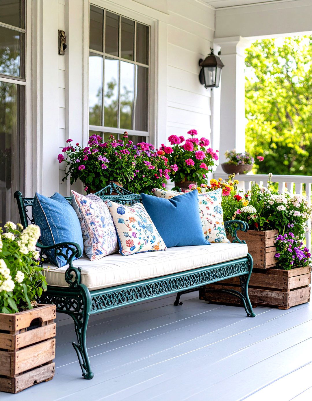 30 Cozy Front Porch Bench Ideas for Your Entryway - We Love Home Blog