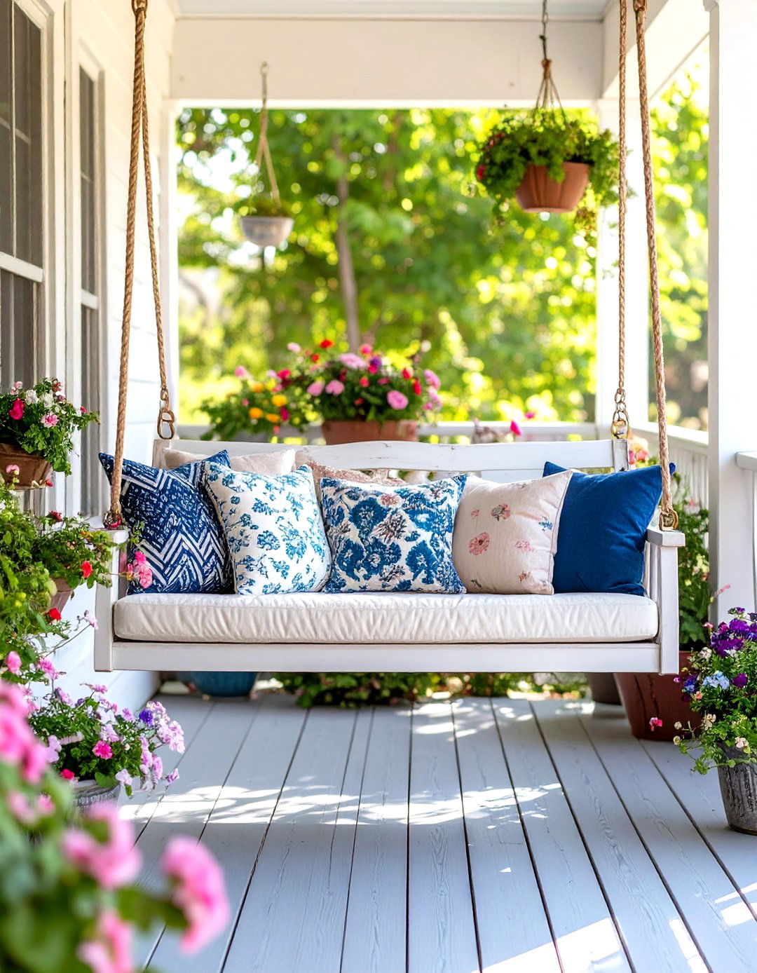 The Eclectic Collectors Porch Swing - 30 front porch swing ideas