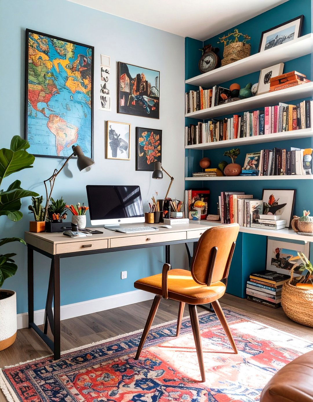 The Eclectic Collectors Workspace - 30 best decor ideas for home office
