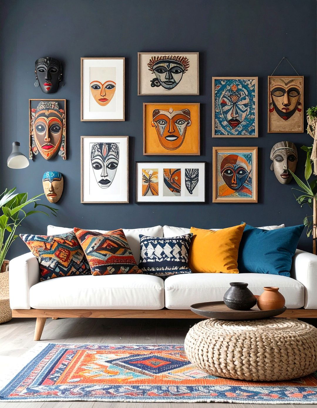 The Eclectic Gallery Wall Living Room - 30 modern mexican interior design ideas