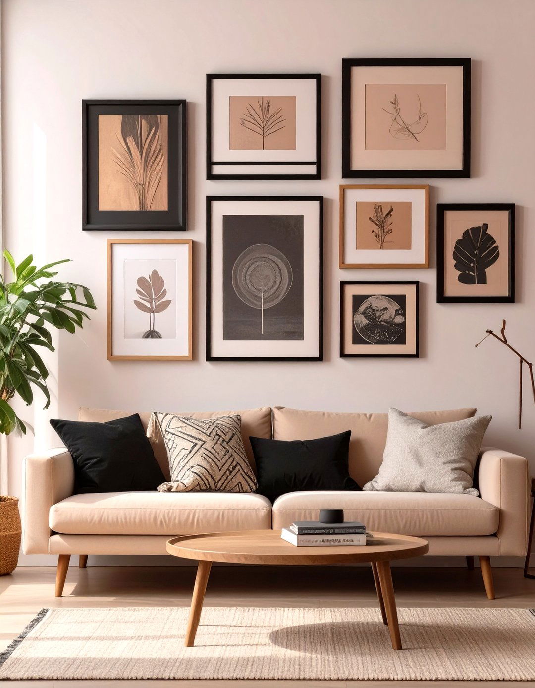 The Eclectic Gallery Wall Living Space - 30 modern bohemian interior design ideas