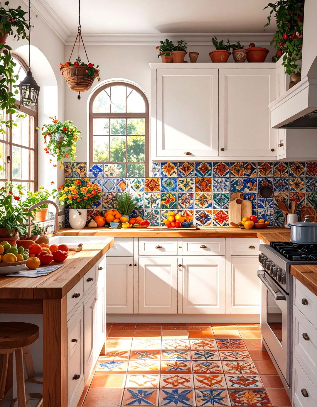 The Eclectic Patterned Cement Tile Kitchen - 30 backsplash ideas for kitchen