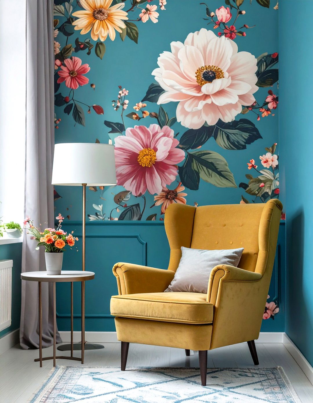 The Eclectic Reading Nook with Bold Wallpaper - 30 modern eclectic interior design ideas