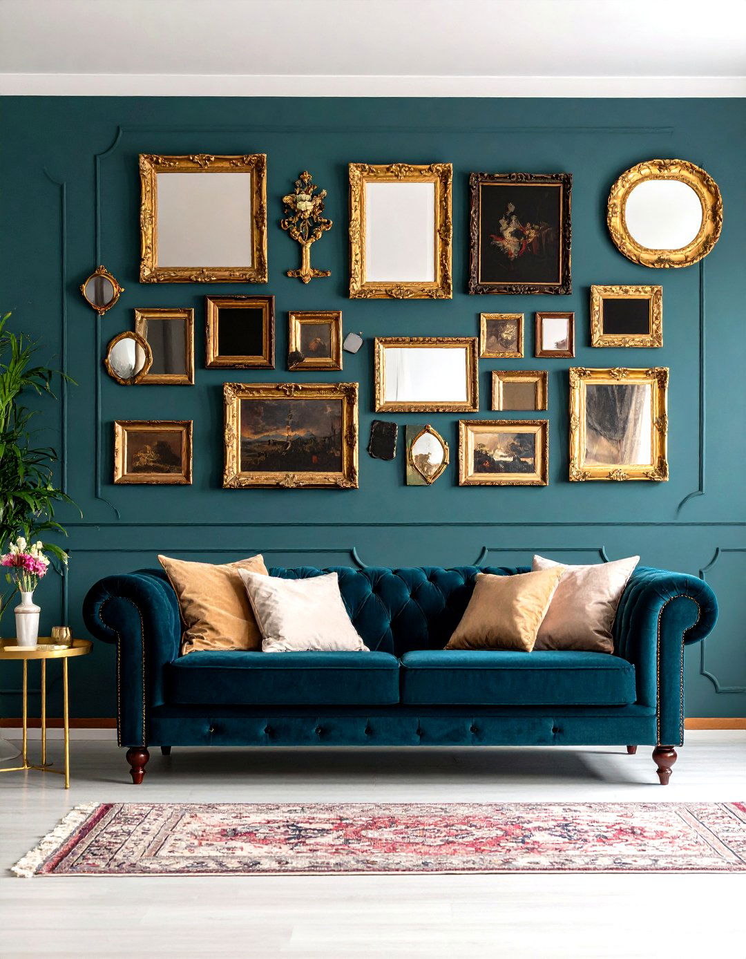 The Eclectic Salon Style Gallery Wall - 30 living room gallery wall ideas