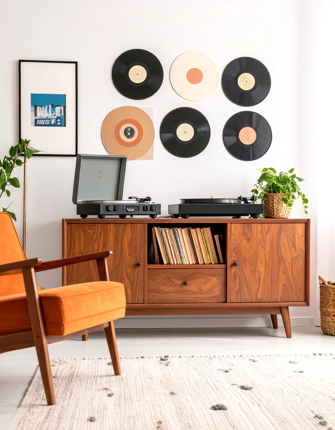 The Eclectic Vinyl Listening Station - 30 living room corner ideas