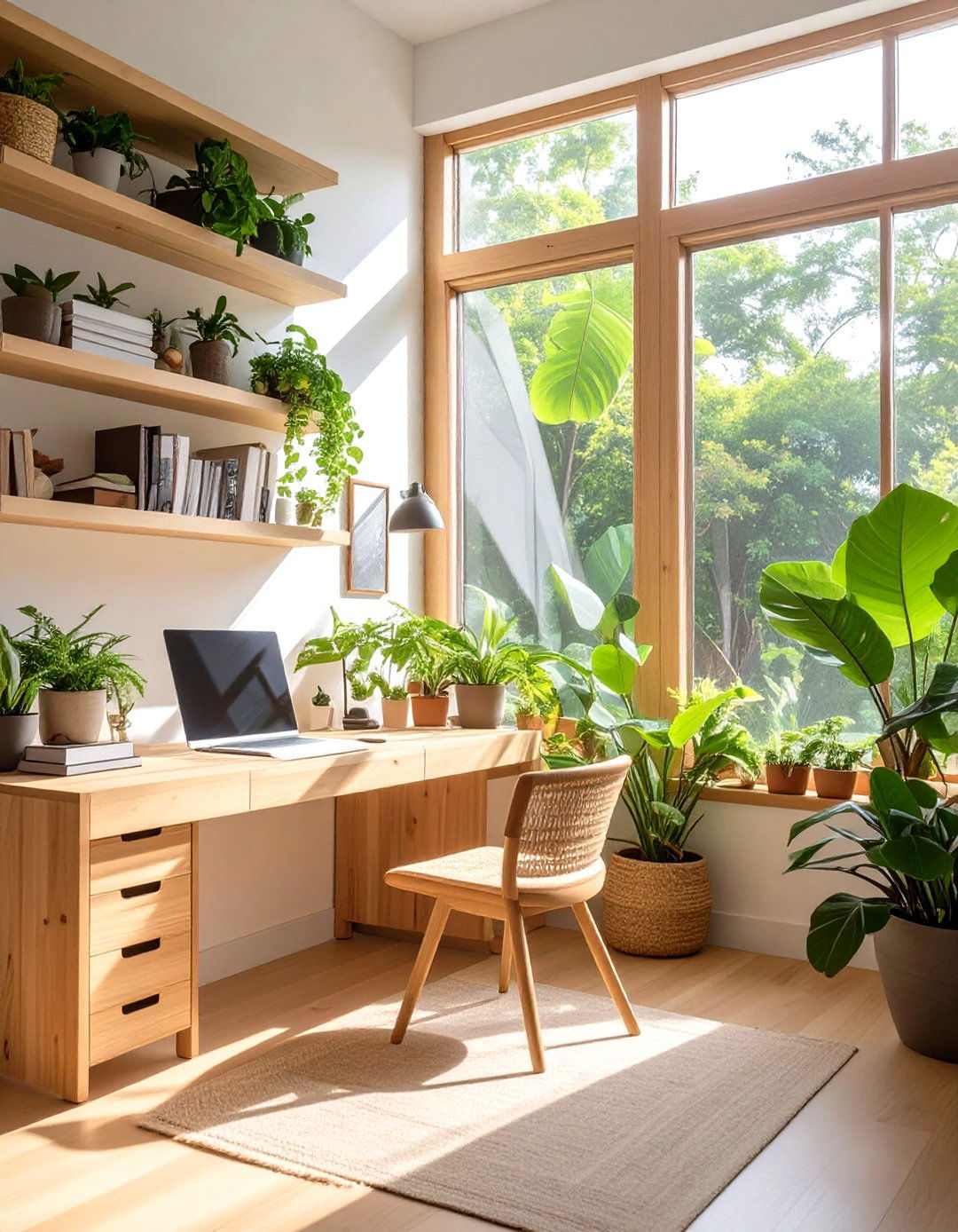 The Eco Conscious Green Home Office - 30 mens home office ideas