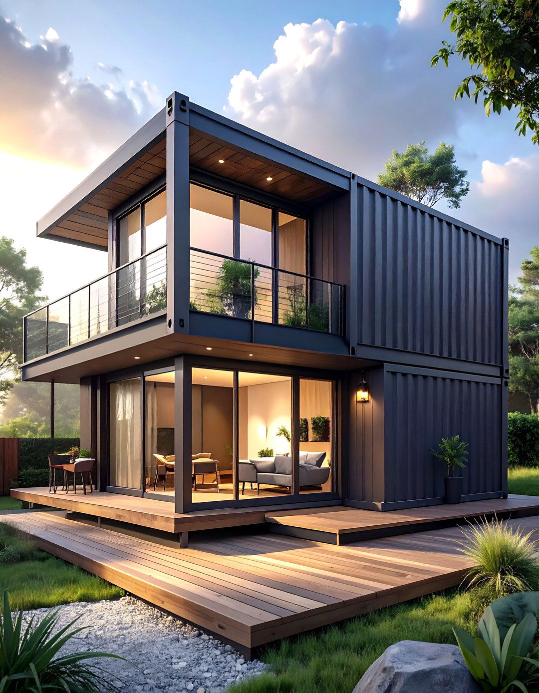 The Eco Friendly Container Home - 30 low budget simple two storey house design ideas