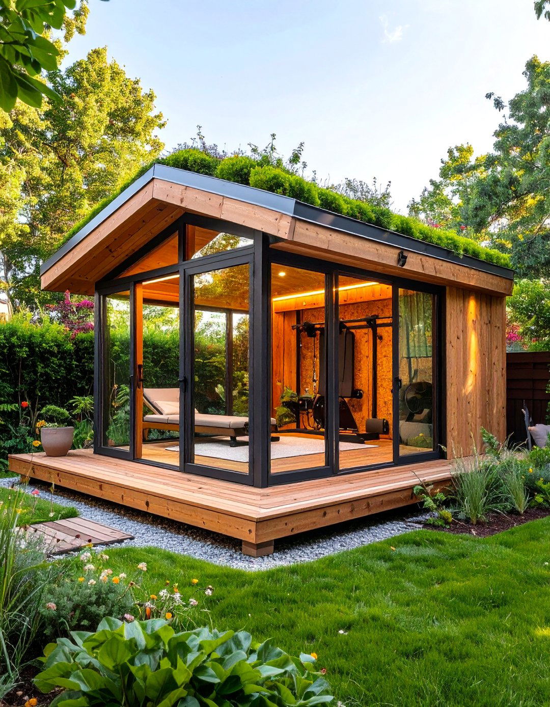 The Eco Friendly Green Roof Gym - 30 backyard gym ideas