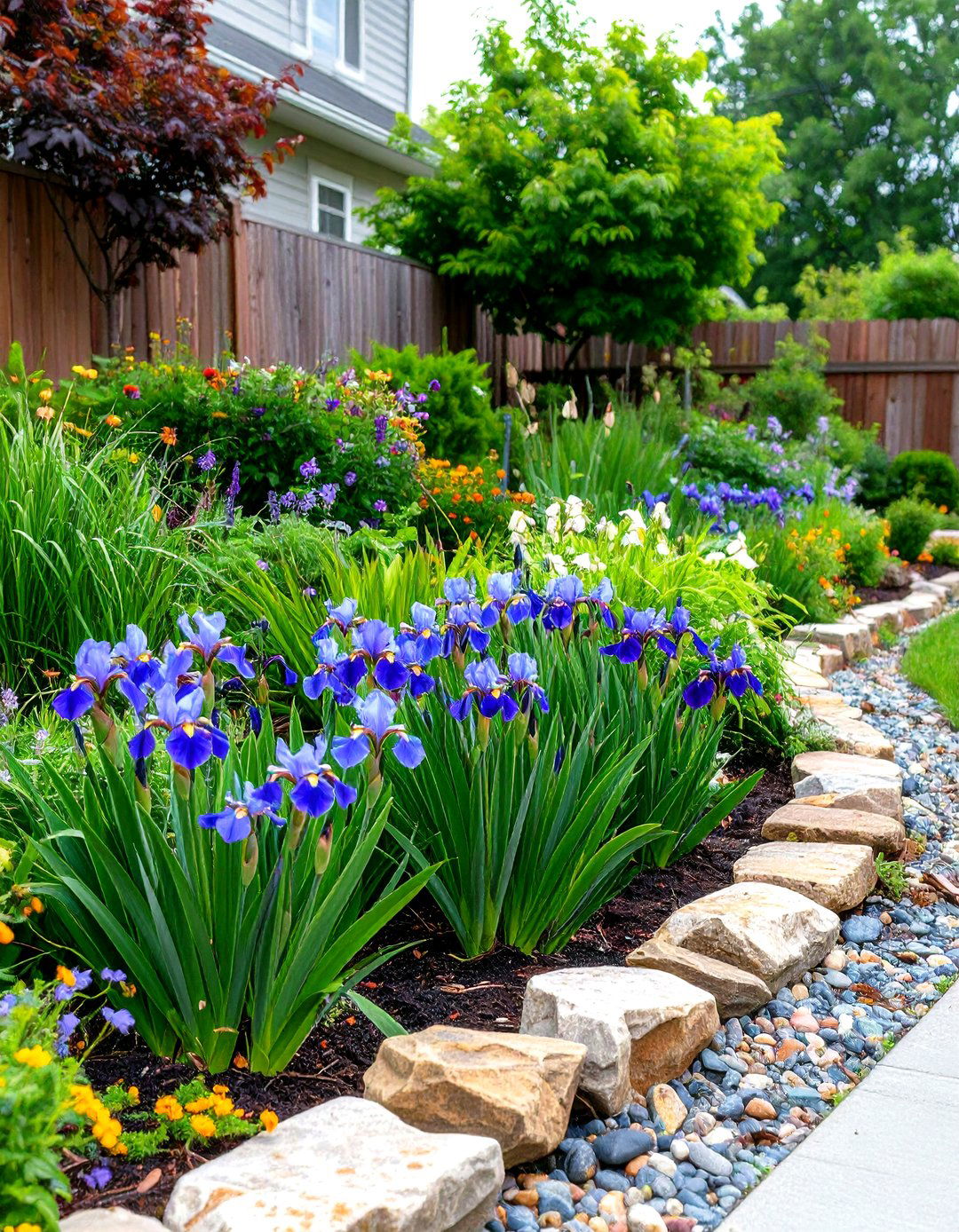 The Eco Friendly Rain Garden Barrier - 30 front yard privacy ideas