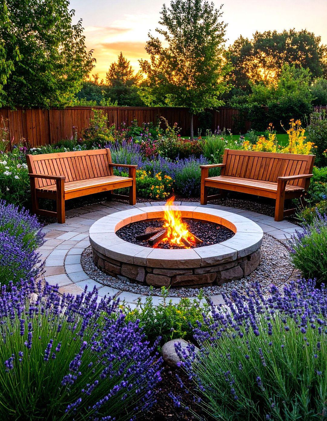 The Edible Garden Fire Circle - 30 fire pit ideas for backyard