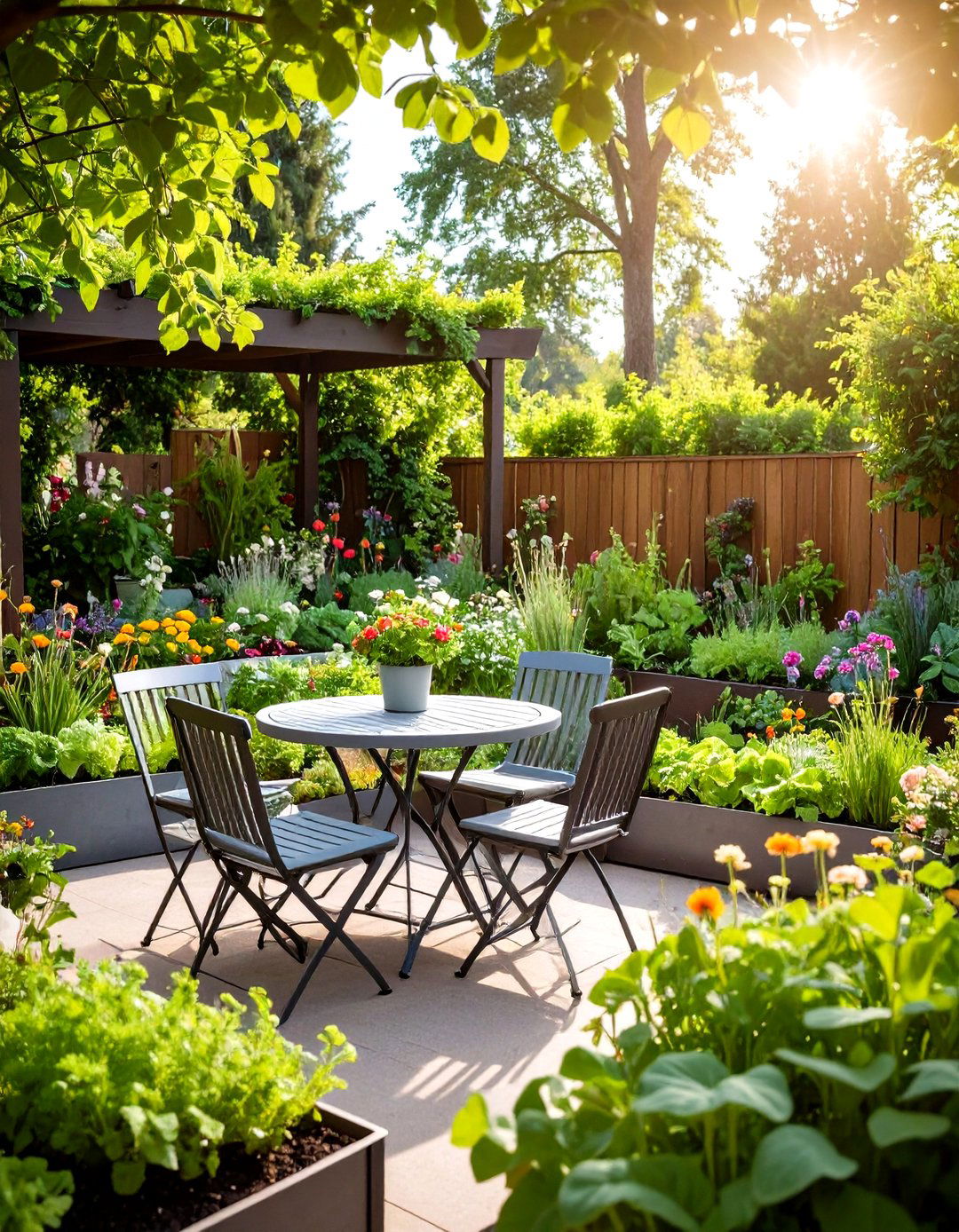 The Edible Garden Patio - 30 diy patio ideas on a budget