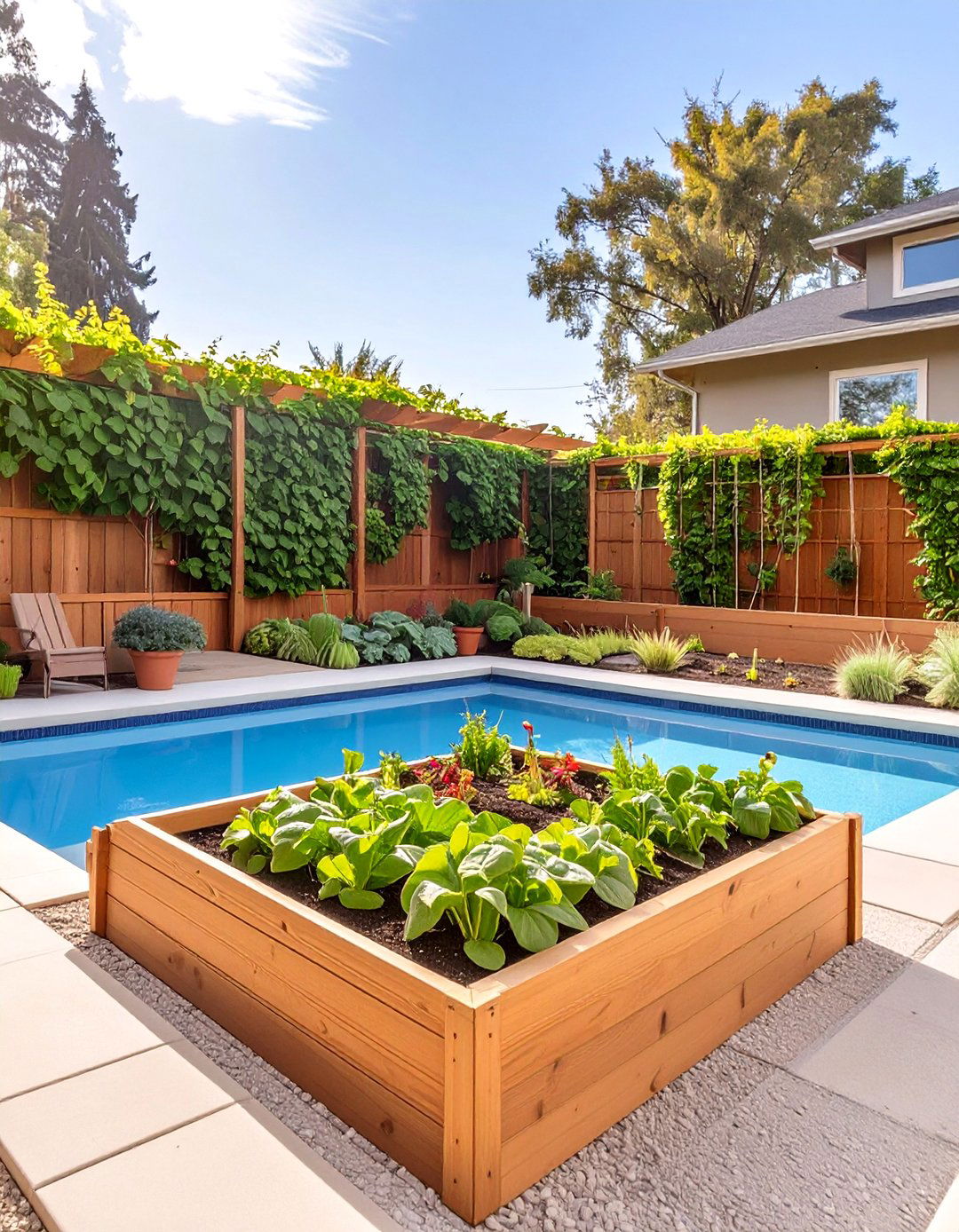 The Edible Garden Poolside - 30 above ground pool landscaping ideas