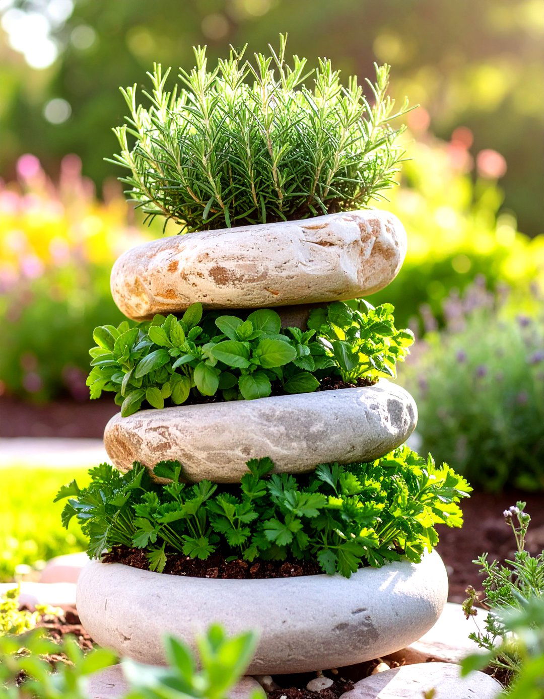 The Edible Herb Spiral - 30 low maintenance landscaping ideas