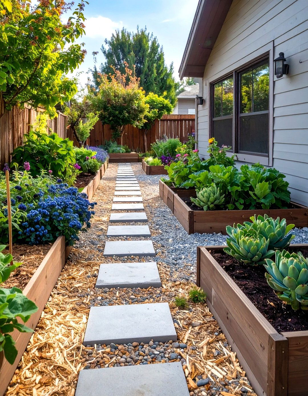 The Edible Landscape with Mulched Beds - 30 low maintenance front yard landscaping ideas with rocks and mulch
