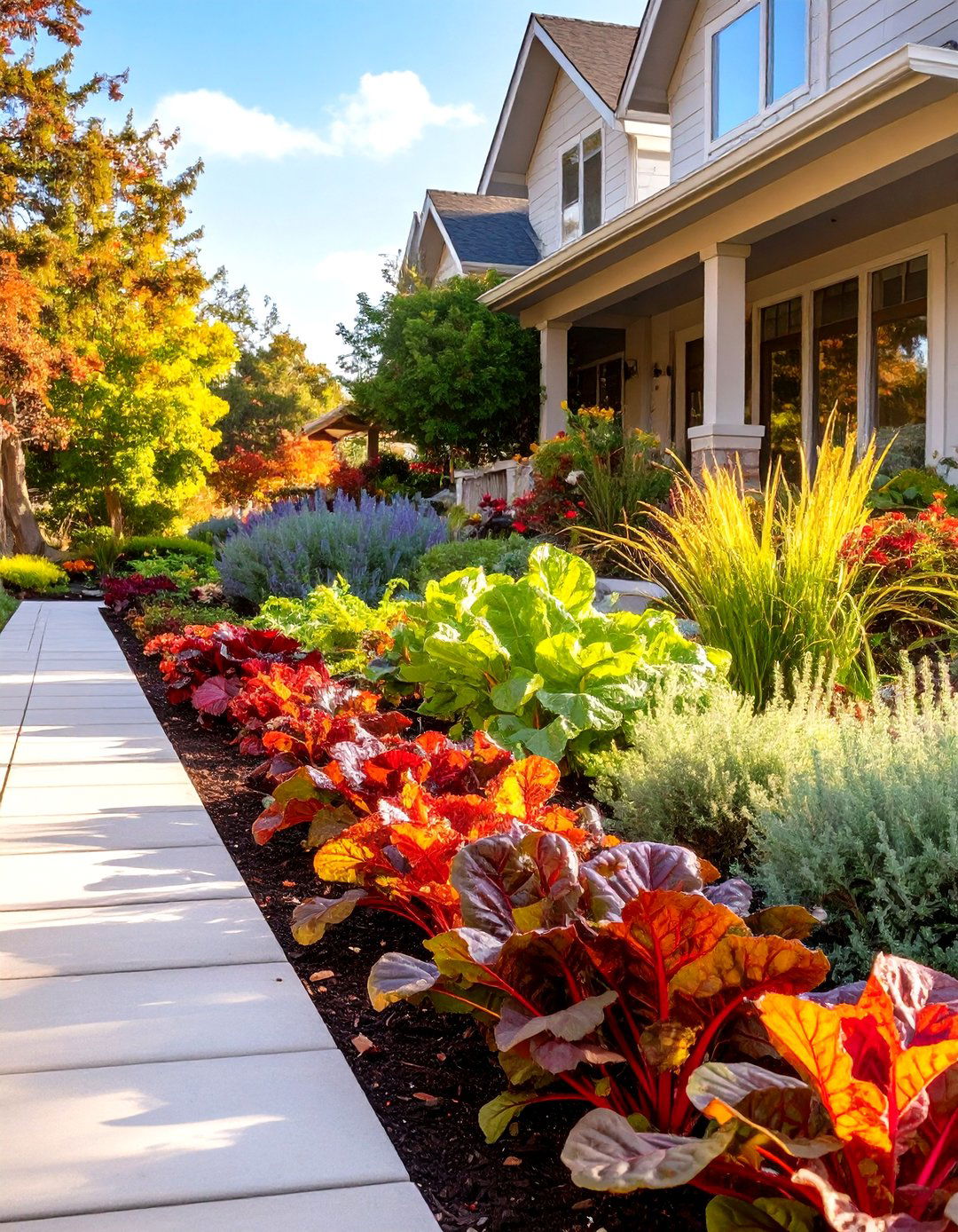 The Edible Perennial Front Yard - 30 front house full sun perennial garden designs