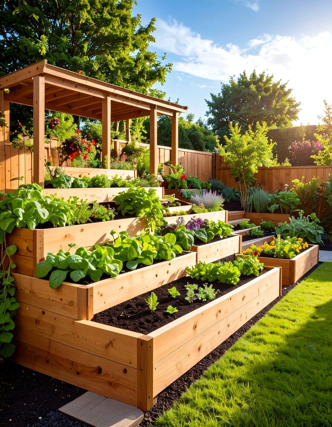The Edible Terrace Garden - 30 down sloped backyard ideas