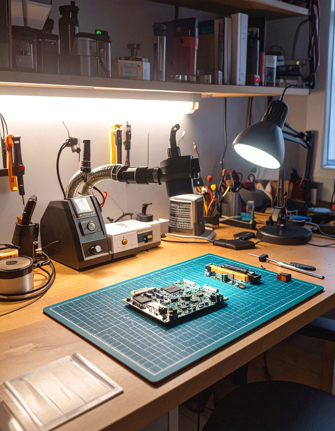 The Electronics and Soldering Station Garage Workbench - 30 garage work bench ideas