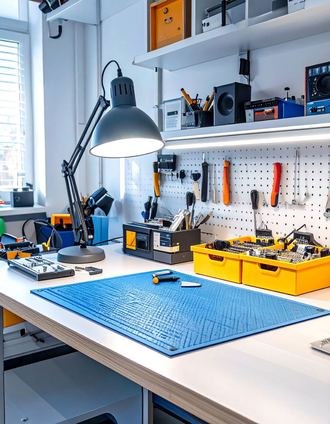 The Electronics and Tech Repair Garage Workbench - 30 cool garage workbench ideas