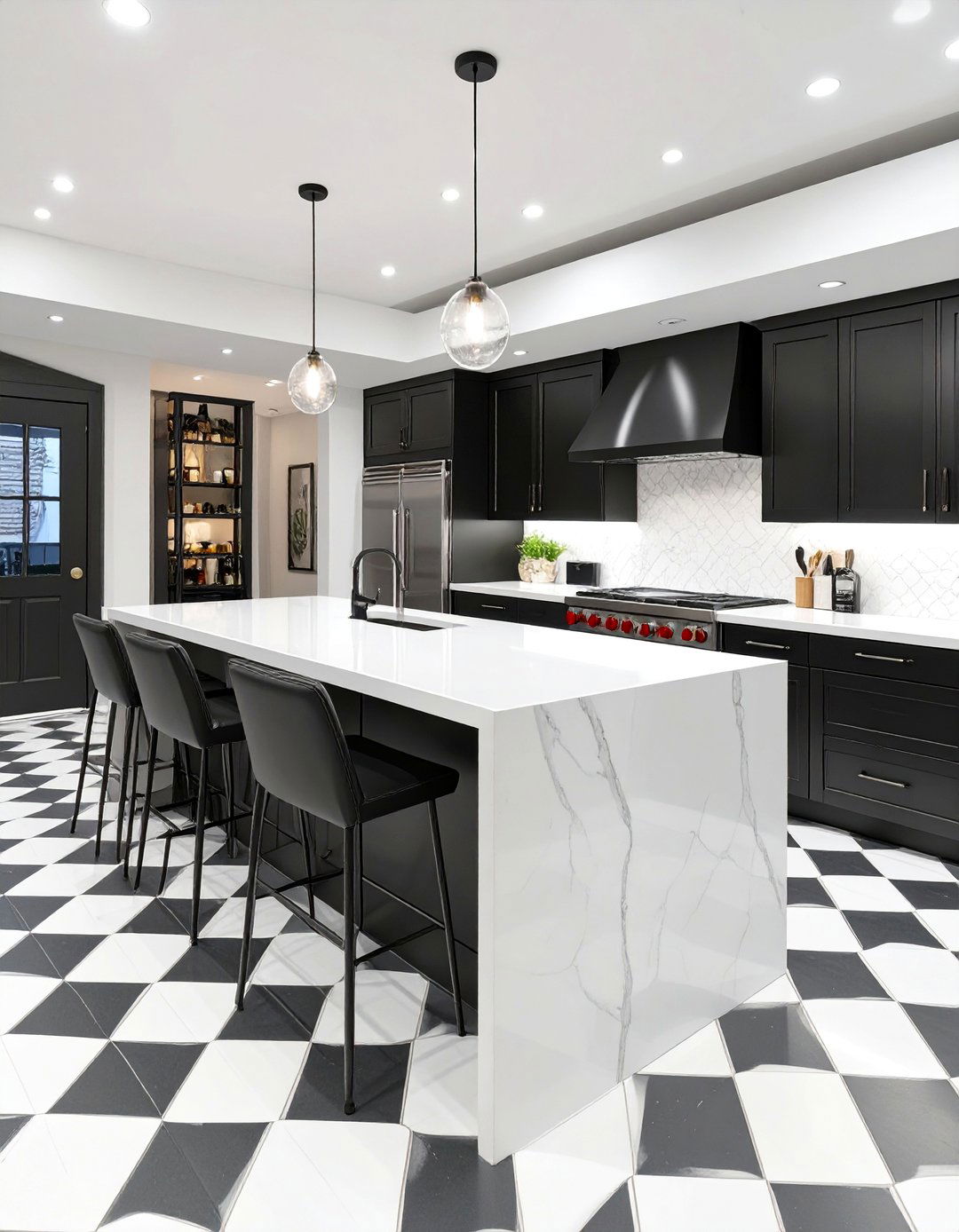 The Elegant Black and White Basement Bar - 30 bar ideas for basement