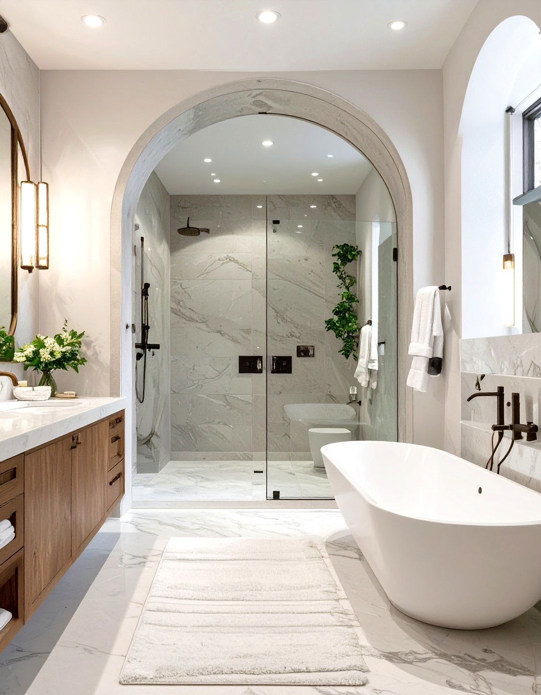 The Elegant Curved Archway Bathroom - 30 luxury modern luxury master bathroom ideas