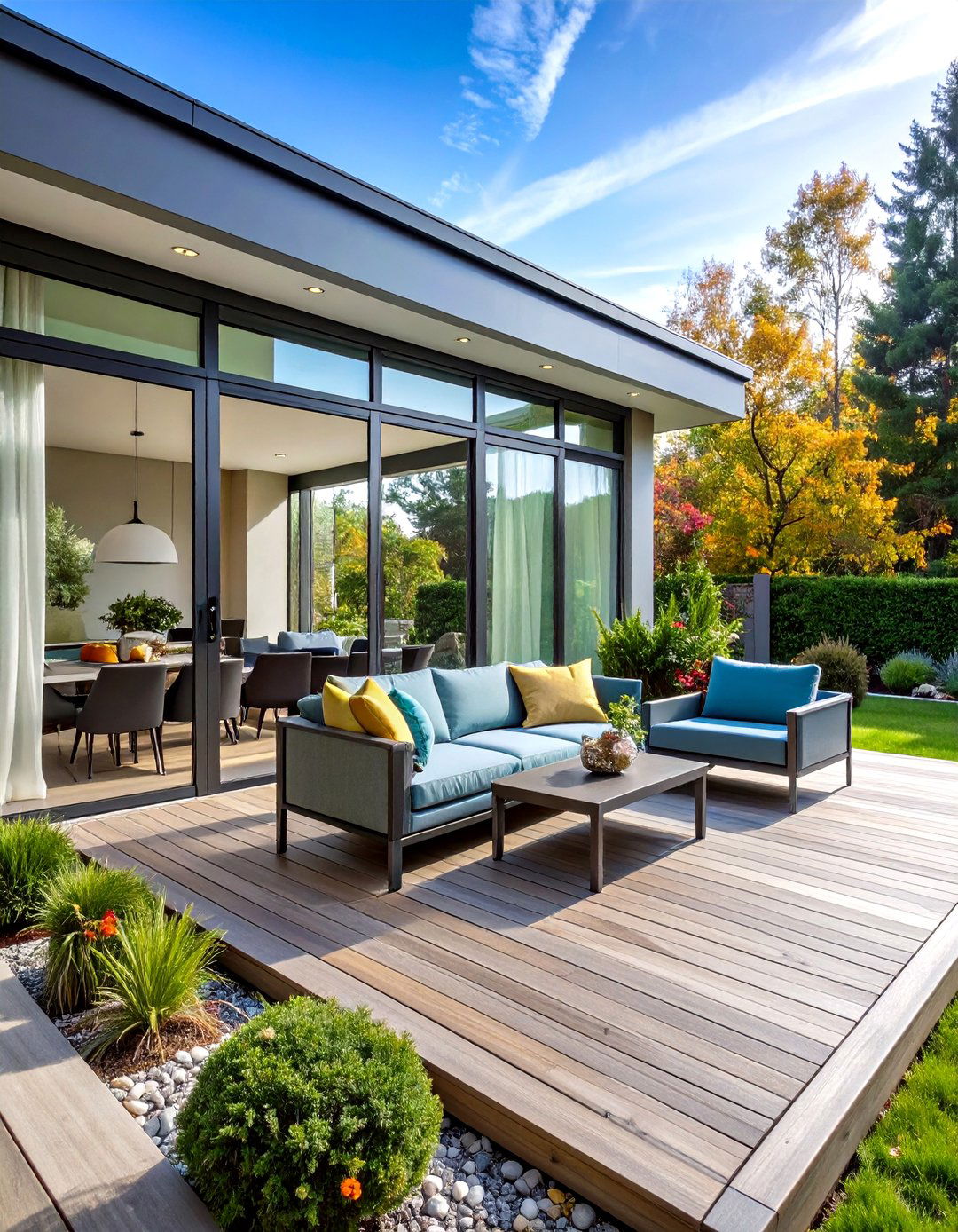 The Elegant Frosted Glass Panel - 30 deck privacy screen ideas