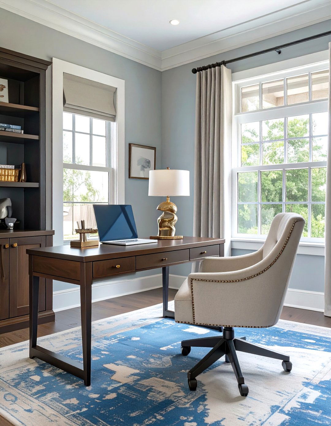 The Elegant Transitional Home Office - 30 home office furniture ideas
