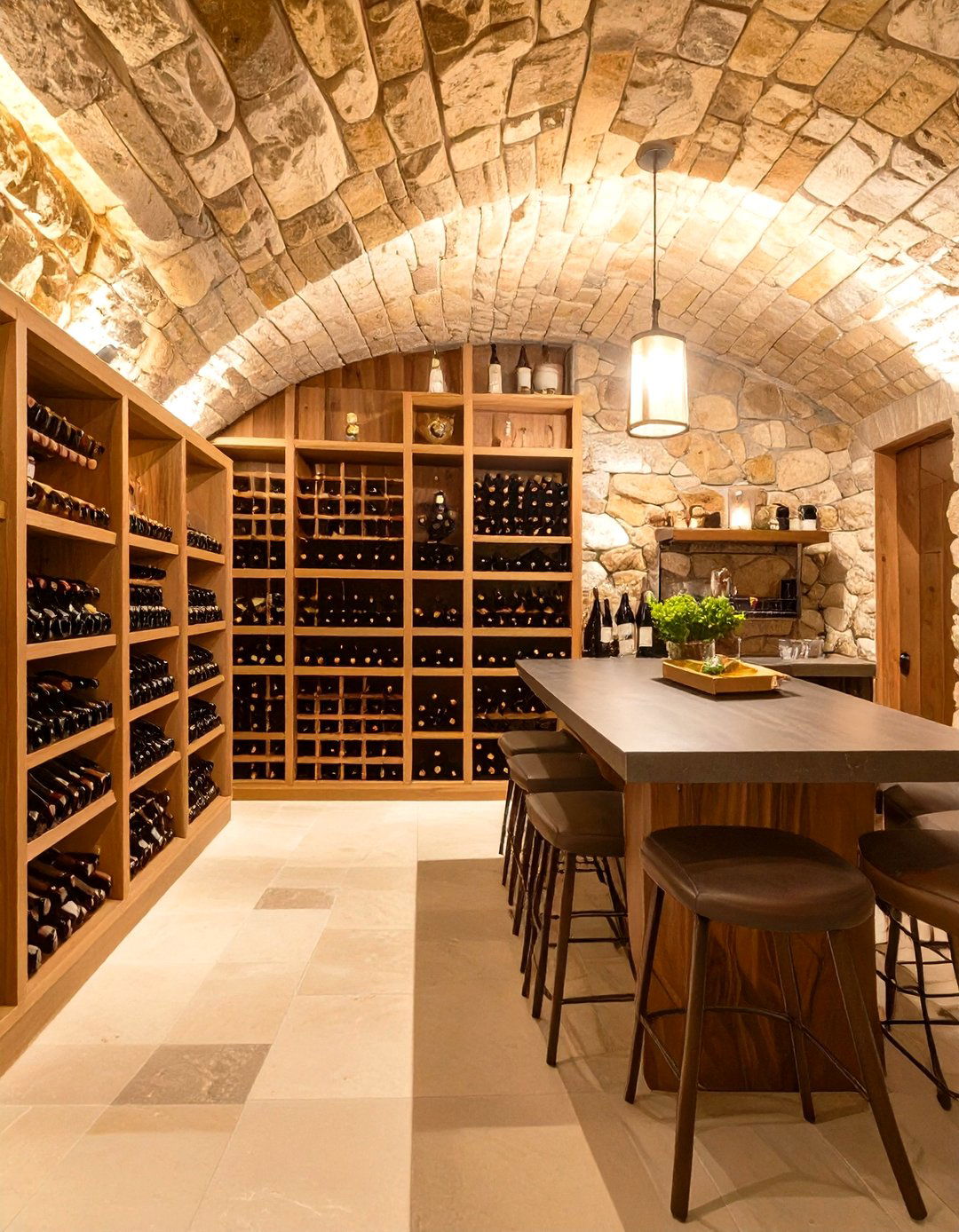 The Elegant Wine Cellar and Tasting Room - 30 basement decor ideas