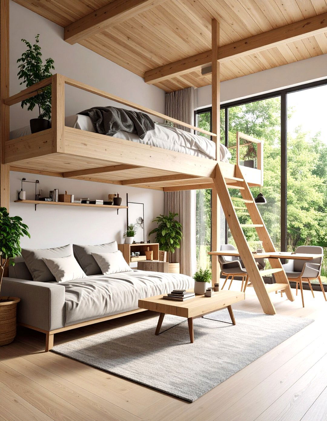 The Elevated Loft Bed Sanctuary - 30 living room bedroom ideas