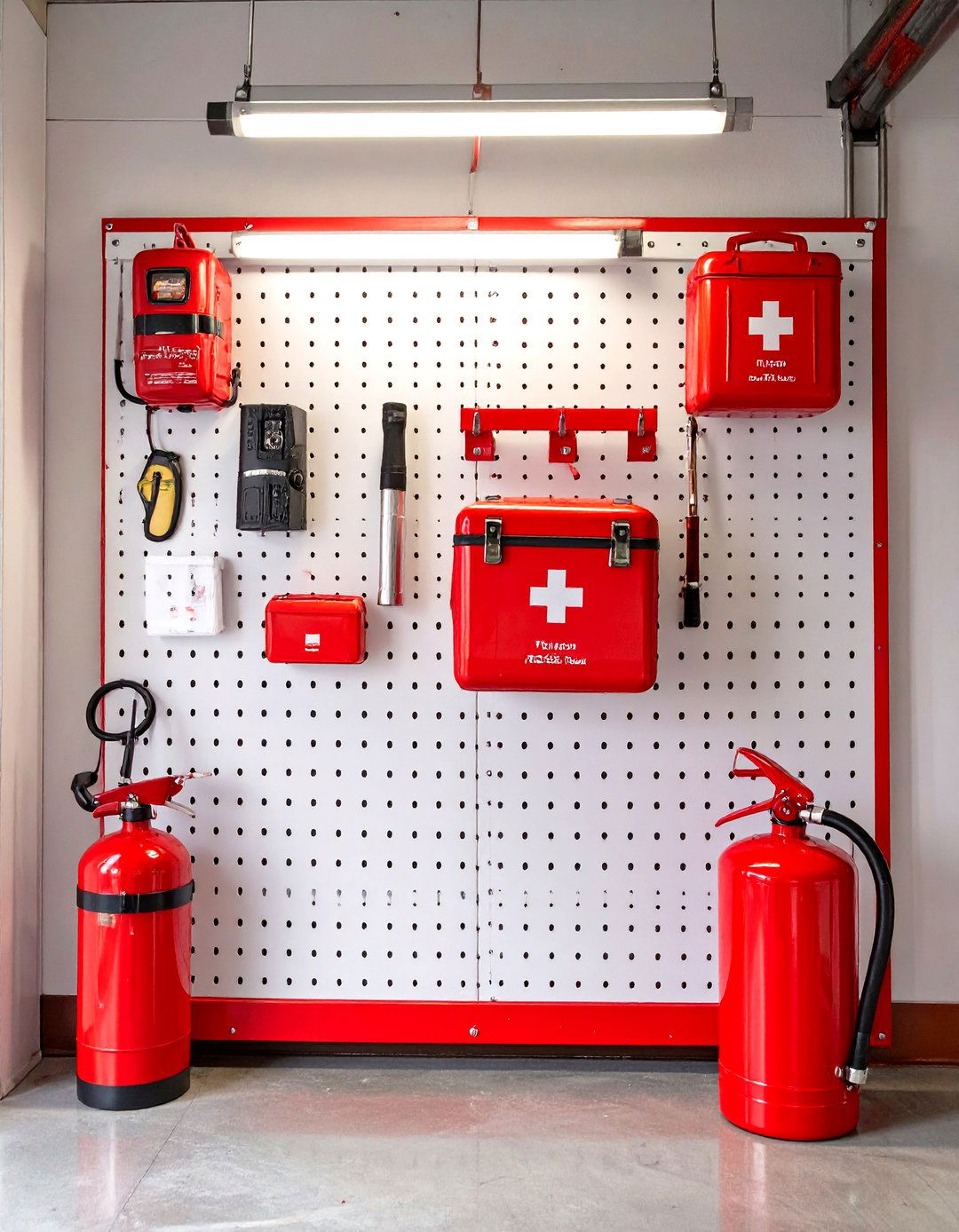 The Emergency Preparedness Pegboard - 30 garage pegboard ideas