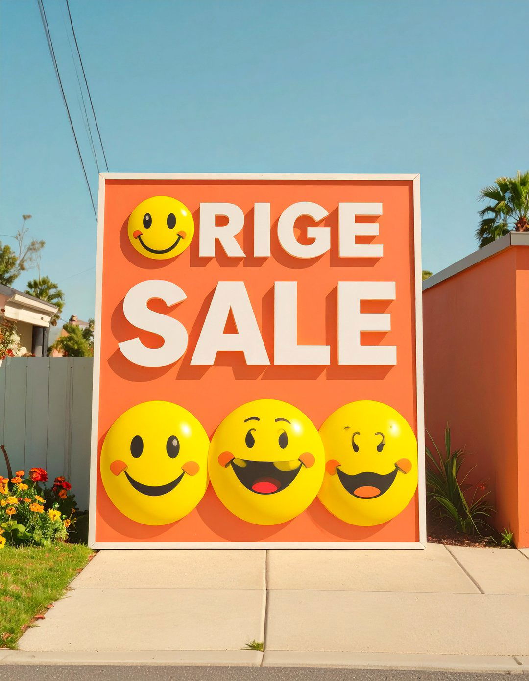 The Emoji Filled Sign - 30 garage sale sign ideas