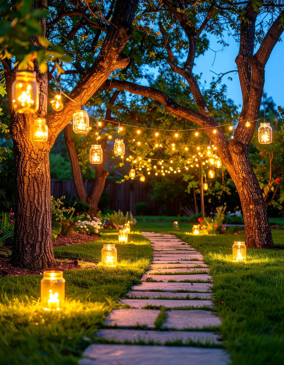 The Enchanted Solar Light Forest - 30 inexpensive landscaping ideas