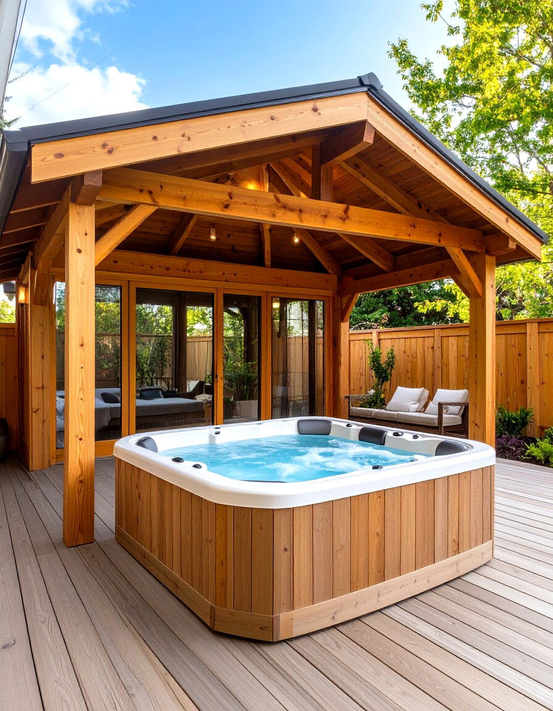 The Enclosed Gazebo Hot Tub Deck - 30 hot tub deck ideas