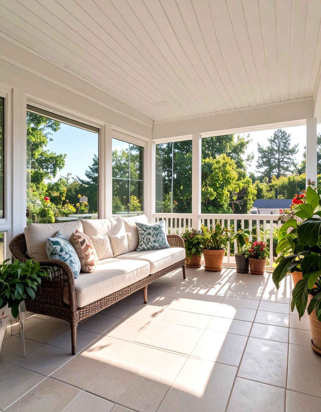 The Enclosed Sunroom Porch - 30 mobile home front porch ideas