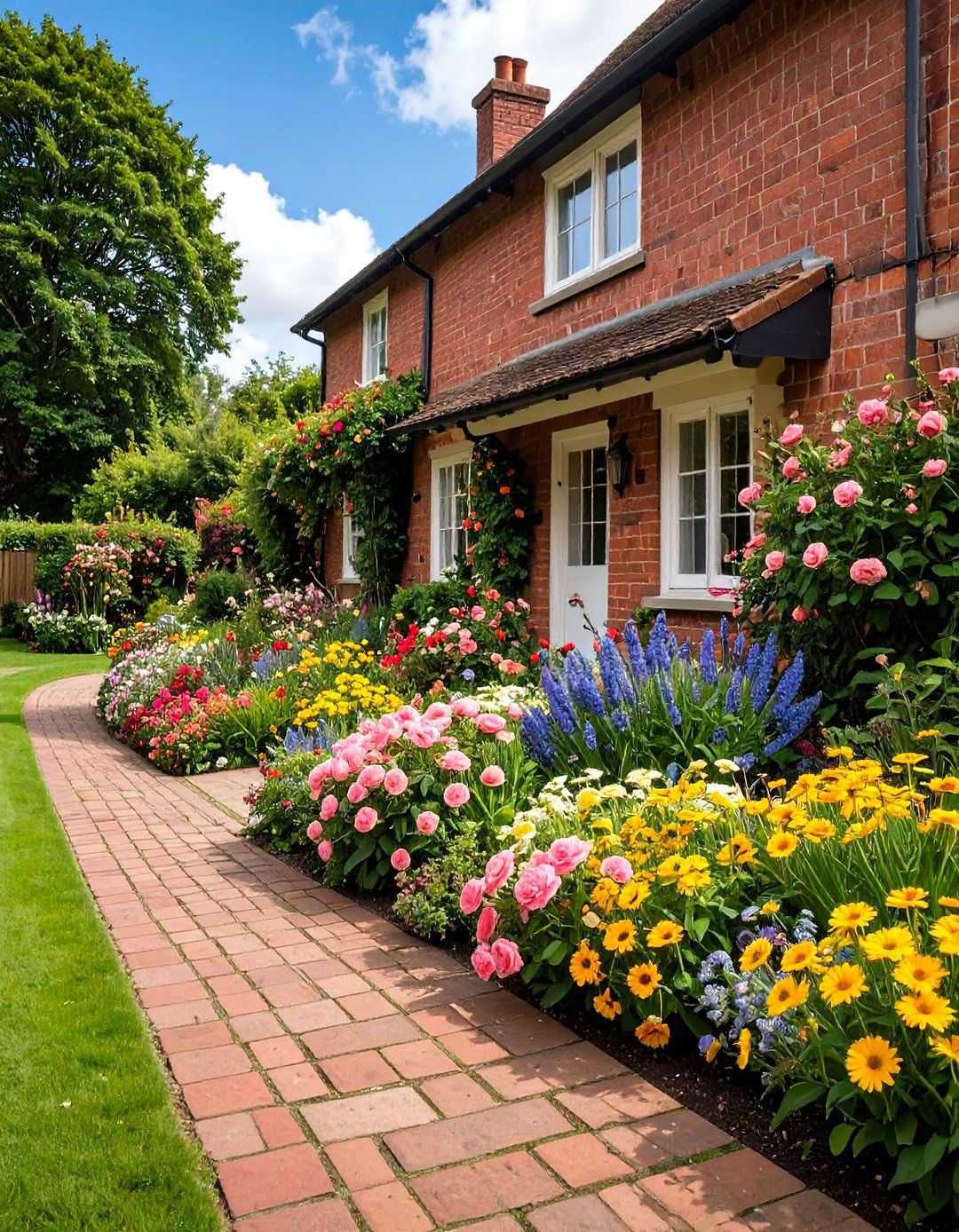 The English Cottage Flower Bed - 30 driveway border landscaping ideas