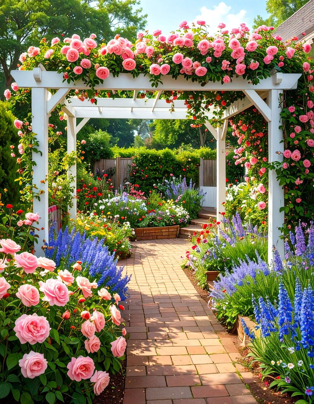 The English Cottage Garden Charm - 30 no grass backyard ideas