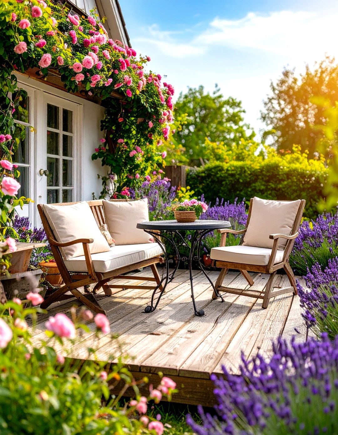 The English Cottage Garden Deck - 30 design a deck ideas