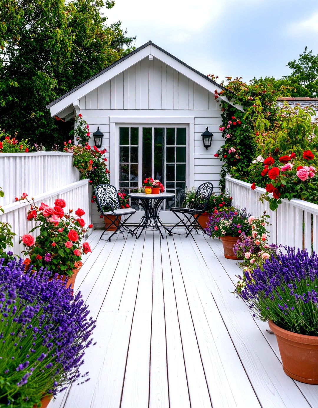 The English Cottage Garden Deck - 30 ground level deck ideas