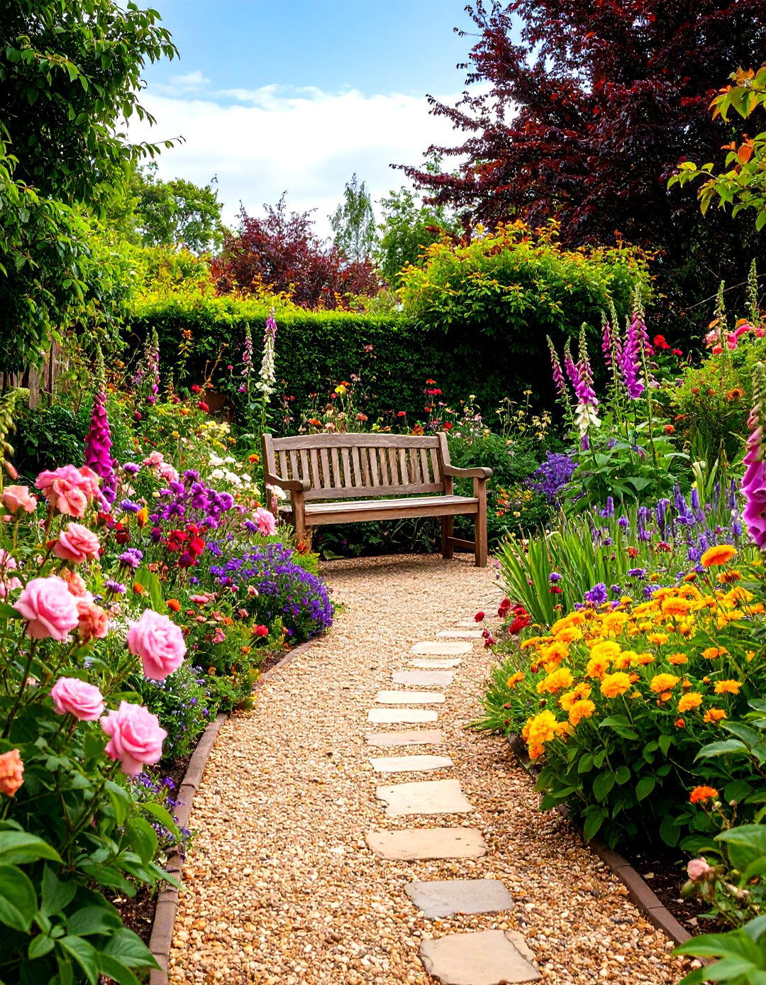 The English Cottage Garden Gravel Patio - 30 gravel patio ideas