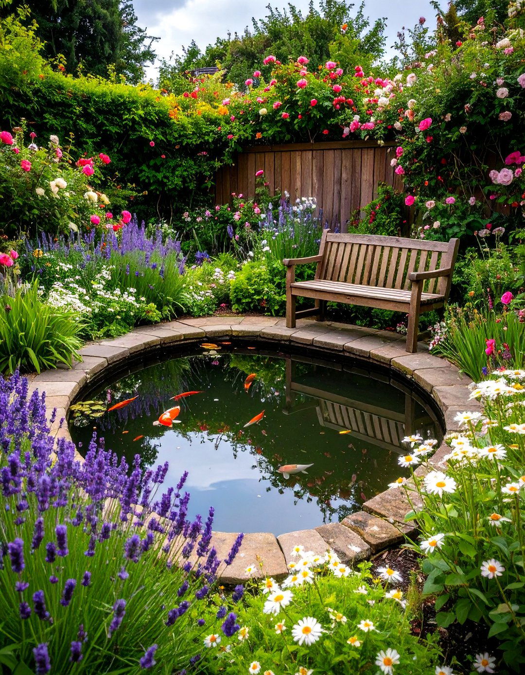 The English Cottage Garden Pond - 30 backyard koi pond ideas