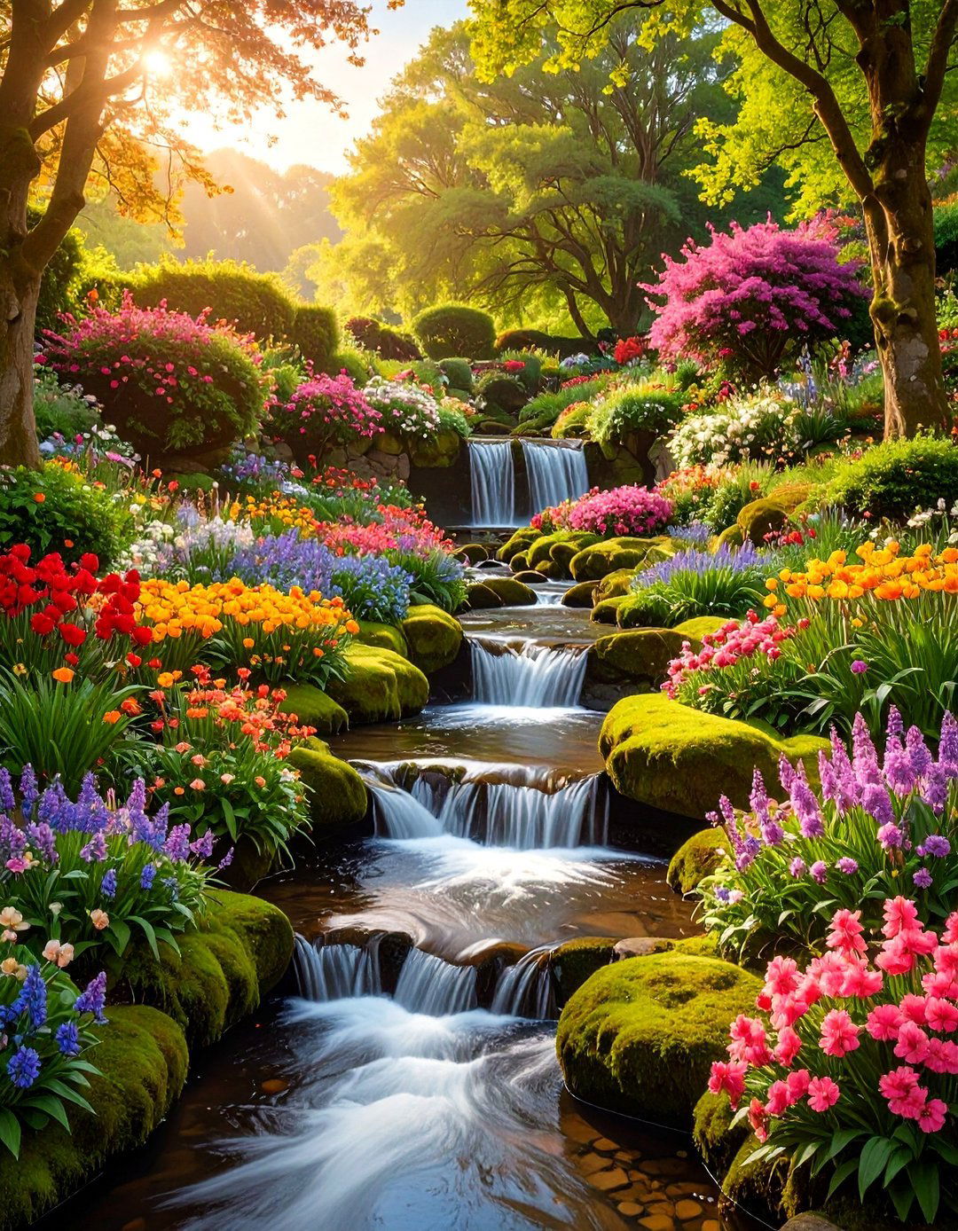 The English Cottage Garden Stream - 30 ai waterfall garden ideas